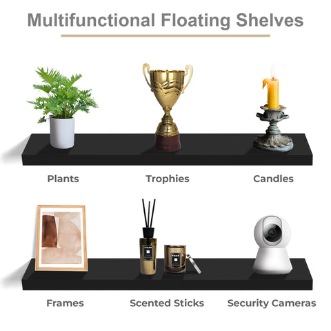 Sorbus floating shelves bathroom organization keeps cosmetics tidy and accessible.