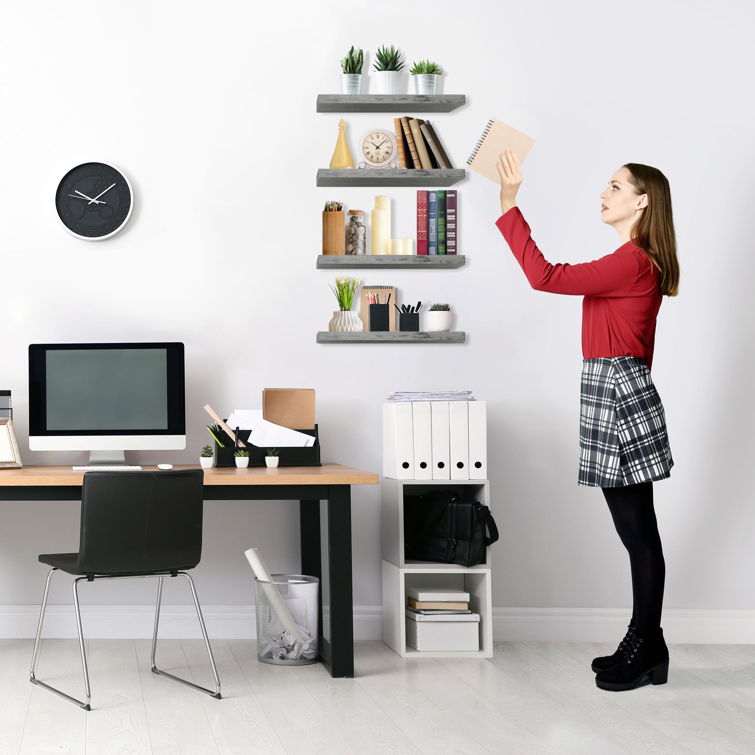 Sorbus entryway shelf area beside mirror adds convenient storage