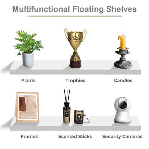 Sorbus floating shelf with hidden brackets and matte finish, delivering clean look.