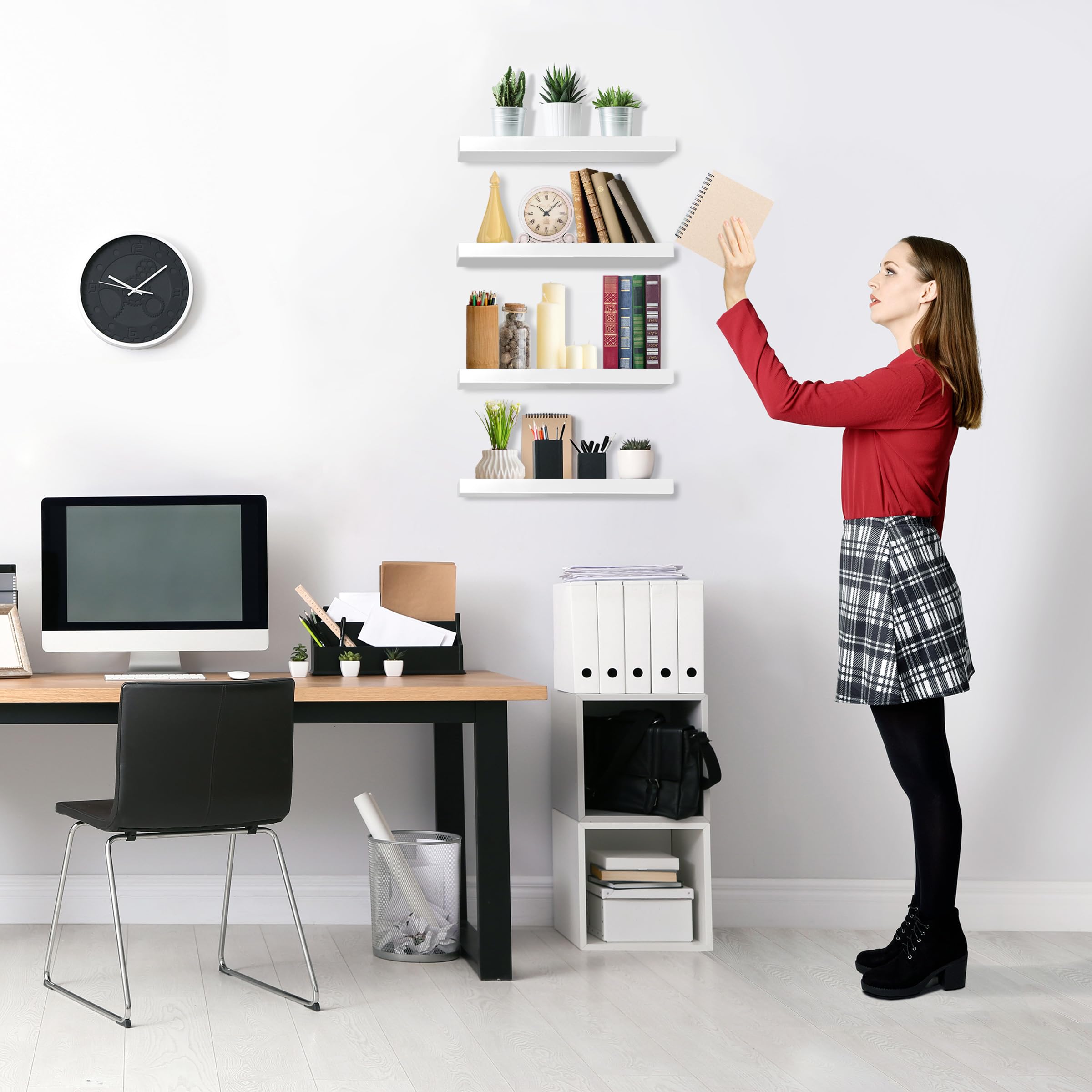 Sorbus MDF shelf with PVC bracket for durable, stylish support.