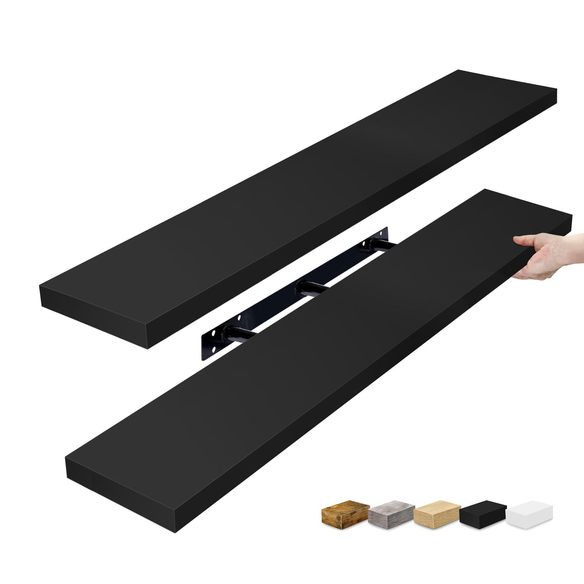 Sorbus floating shelves wall assembly showcasing elegant display and extra storage.