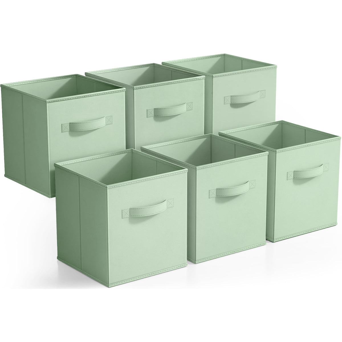 Sorbus foldable storage cubes on a shelf for tidy organization.