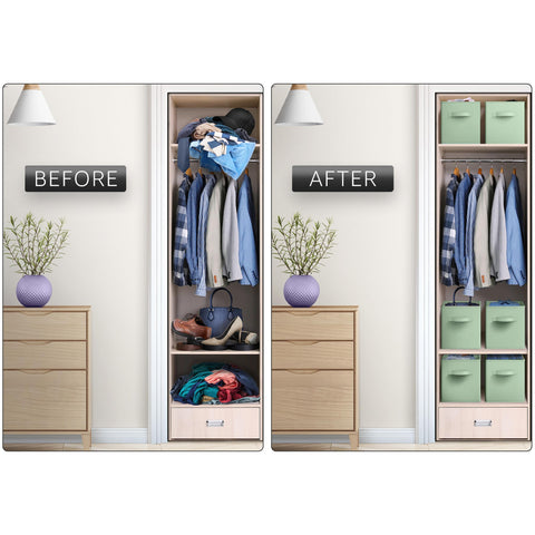 Sorbus cubes placed under a bed for hidden storage.