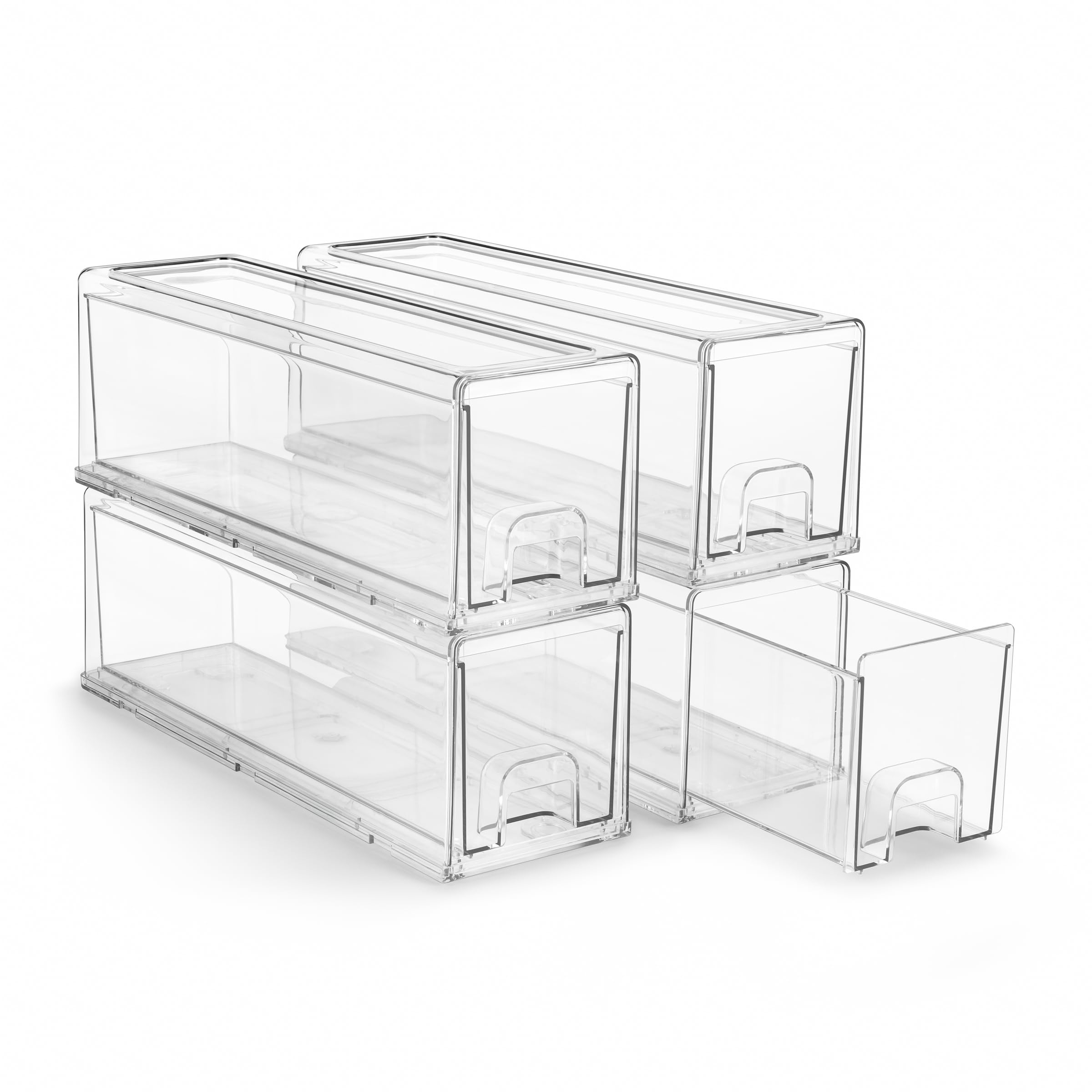 Sorbus small clear stackable drawers for closet organization with visible contents