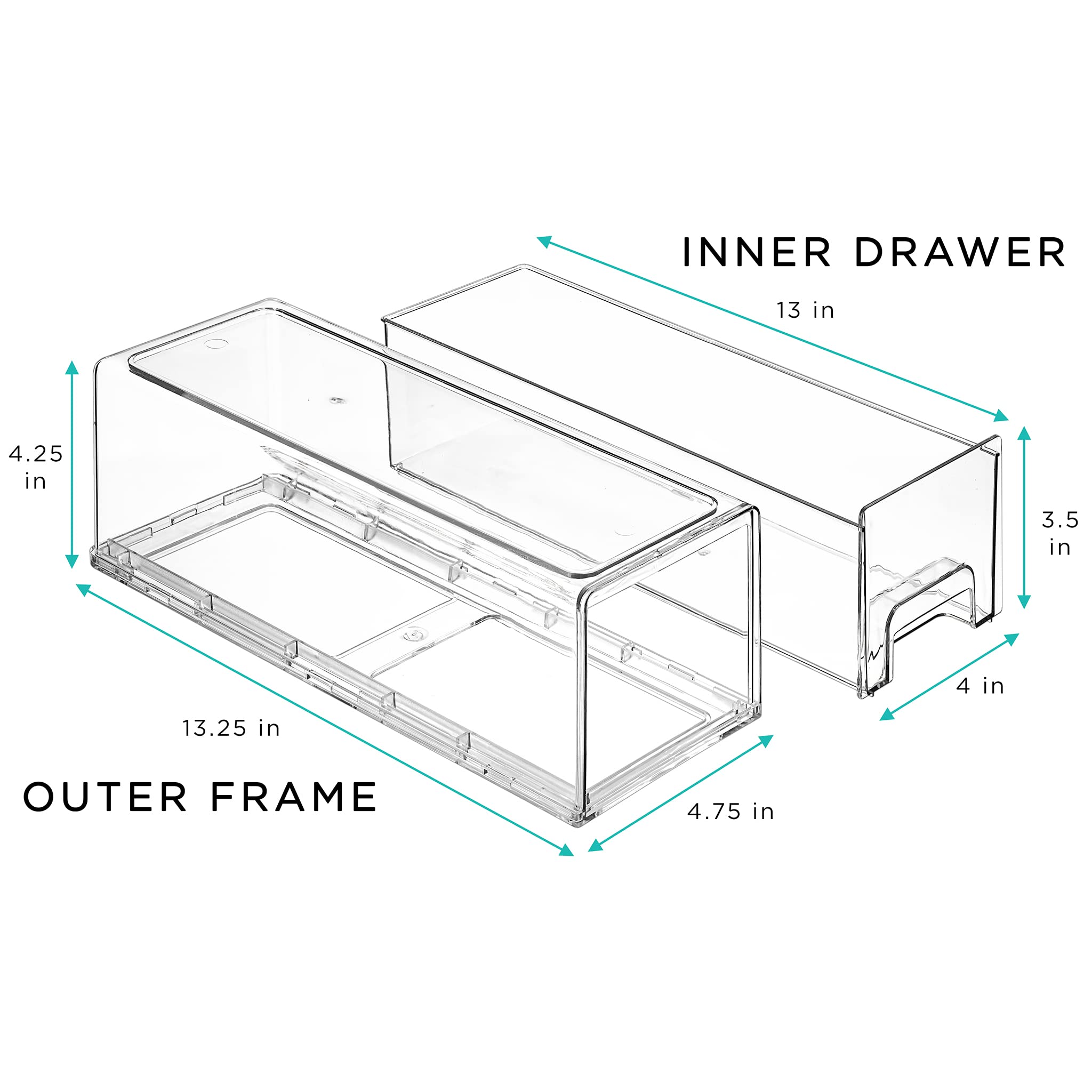 Sorbus clear plastic drawers inside view highlighting contents visibility.