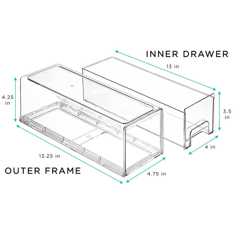 Sorbus clear plastic drawers inside view highlighting contents visibility.