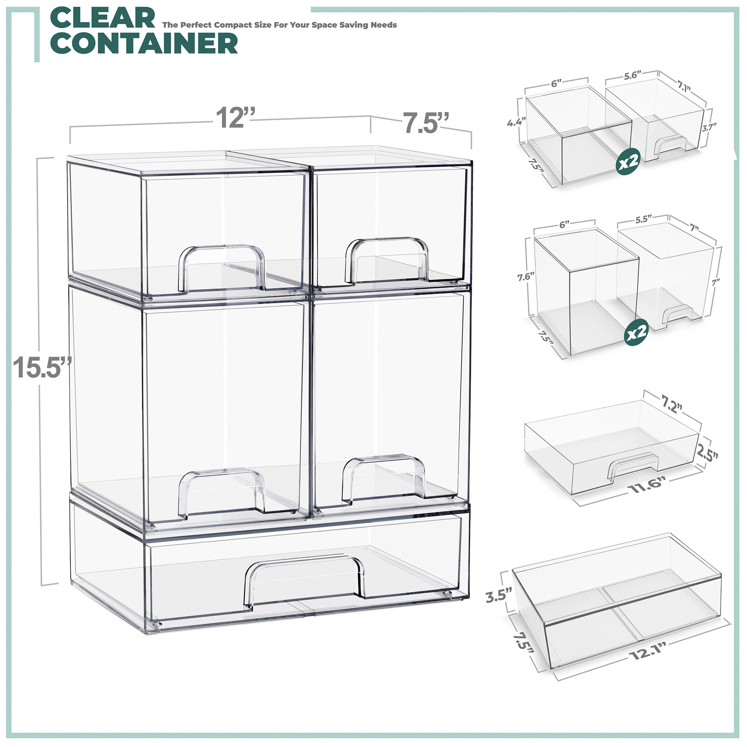 Sorbus stackable drawers bathroom vanity setup for tidy toiletries