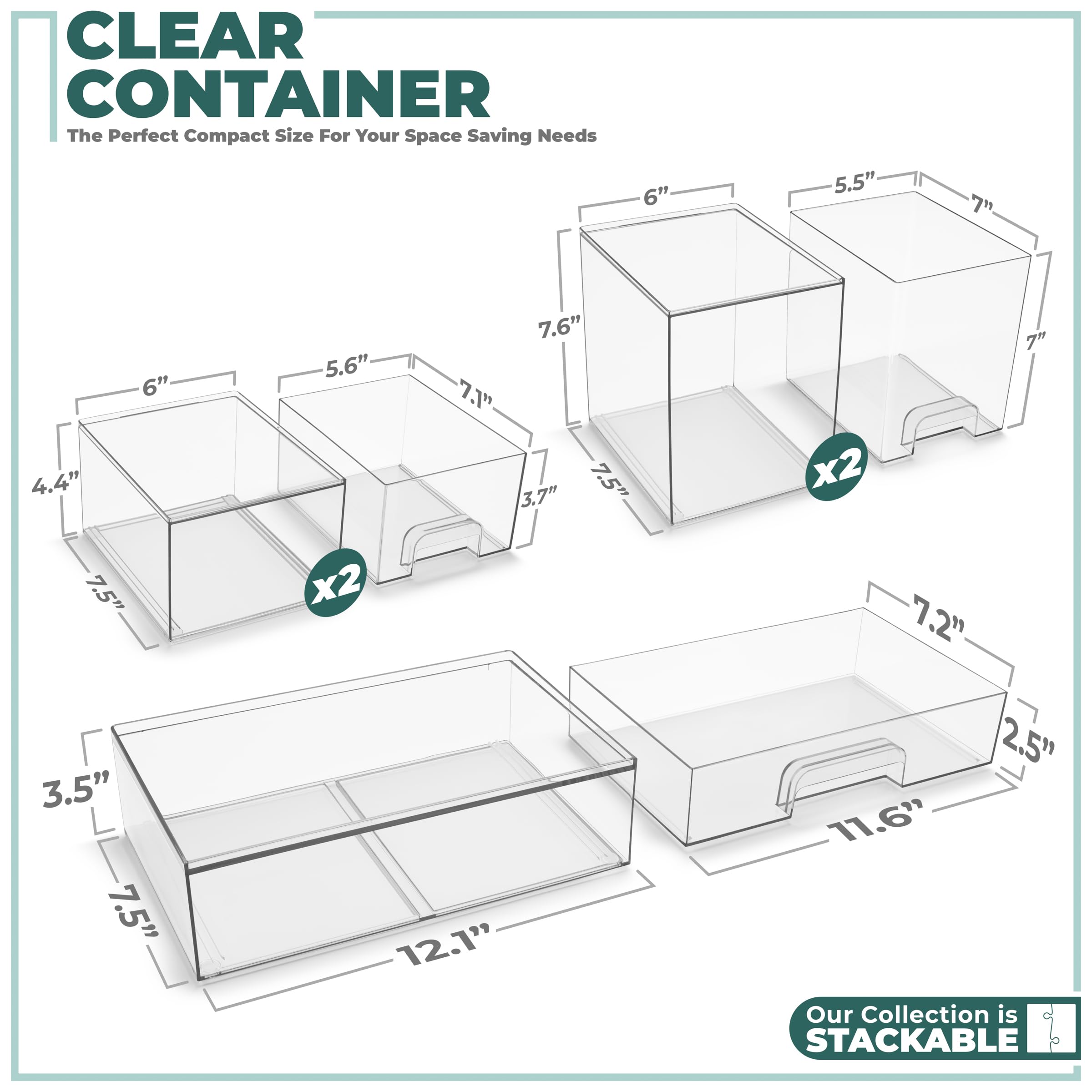 Sorbus stackable drawers kitchen cabinet storage keeps essentials visible