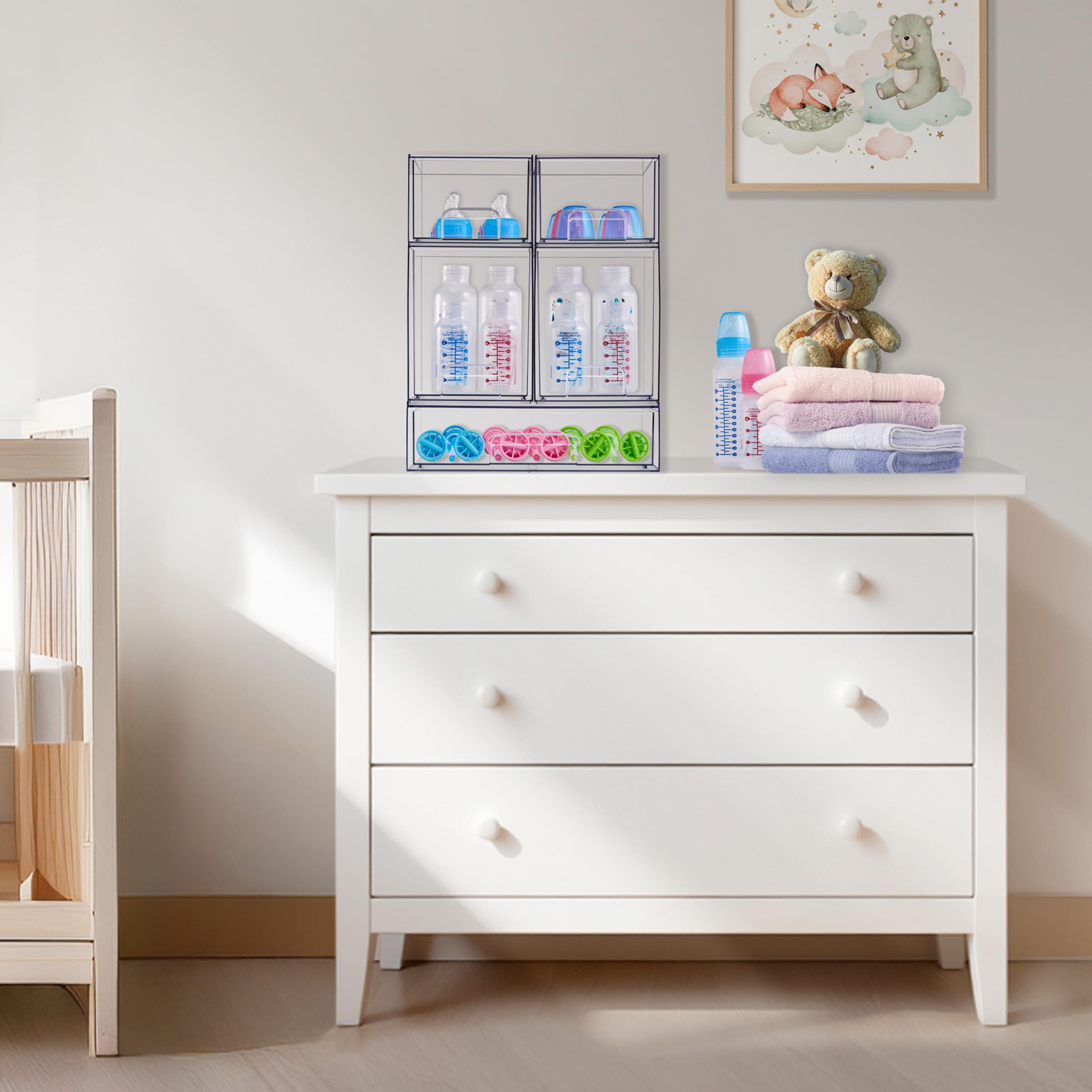 Sorbus stackable drawers tall drawer open showing accessible storage
