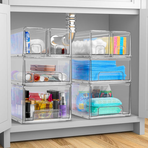 Sorbus 4-pack drawer bins with handles ideal for pantry and craft storage