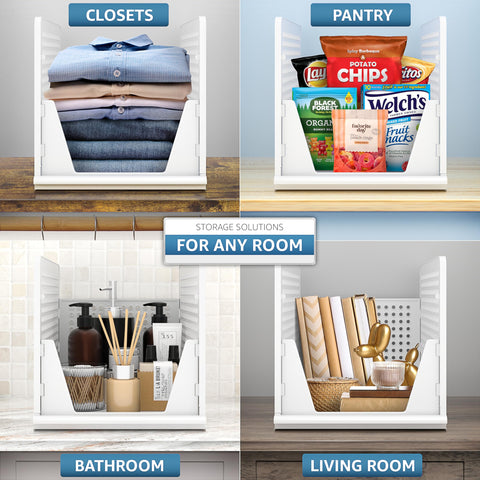 Sorbus open-front bins in pantry keep snacks organized and accessible.