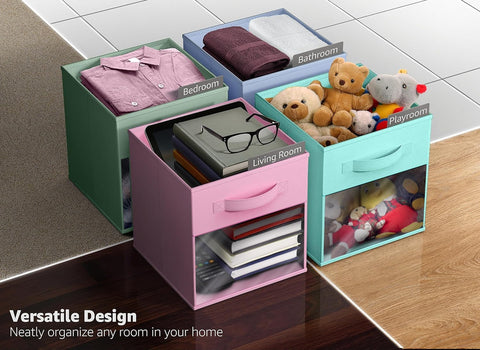 Sorbus fabric bins help keep toys and clothes tidy in the closet.