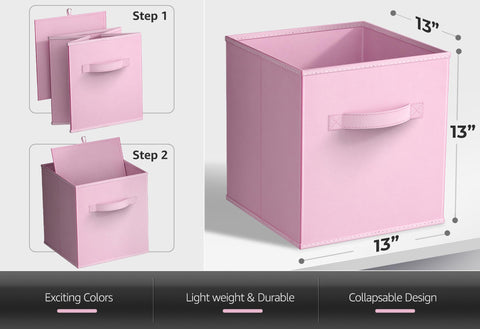 Sorbus storage cubes with handles easy to pull from cubbies.