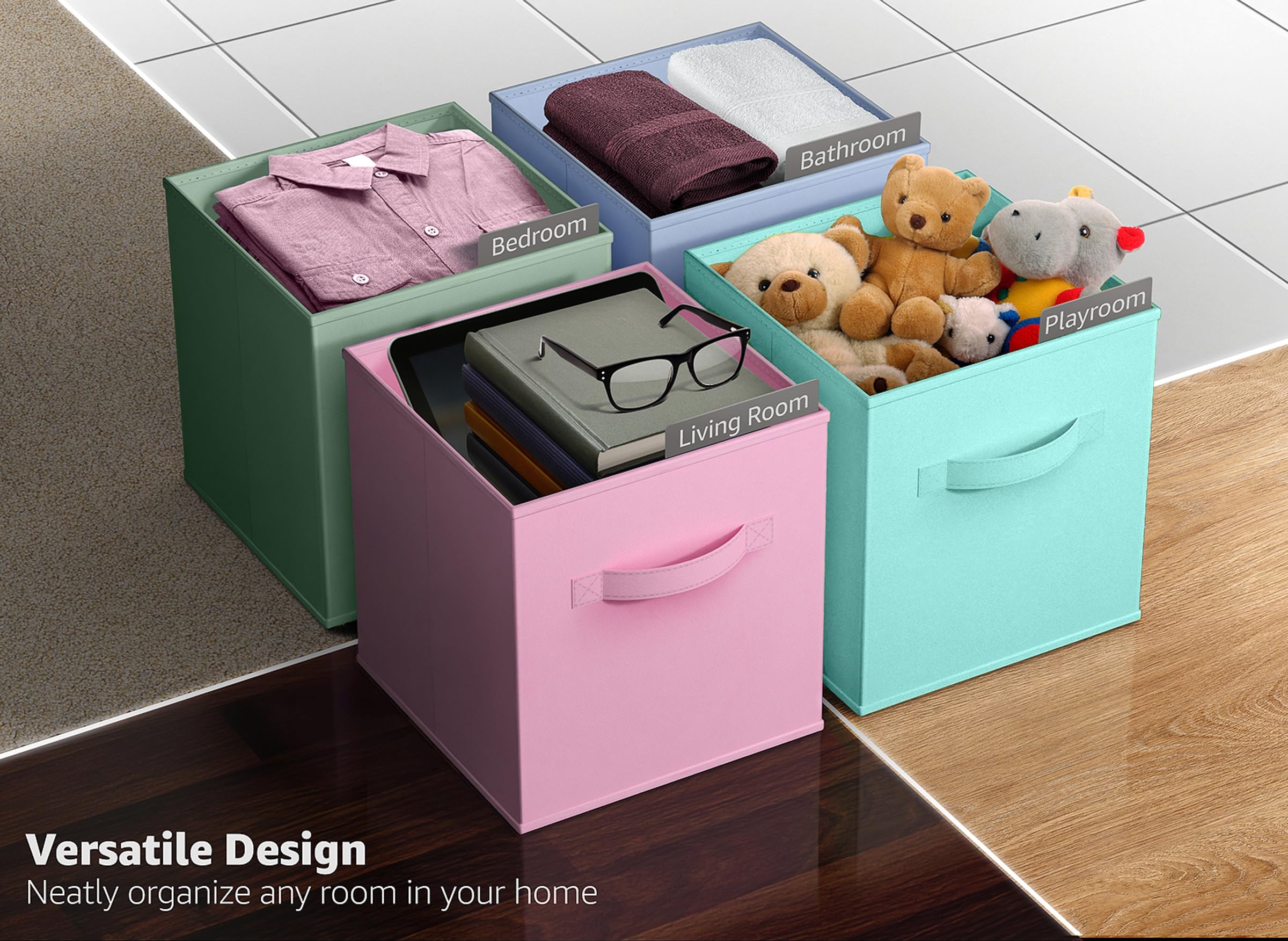 Sorbus versatile cubby storage in a laundry area or shelf.