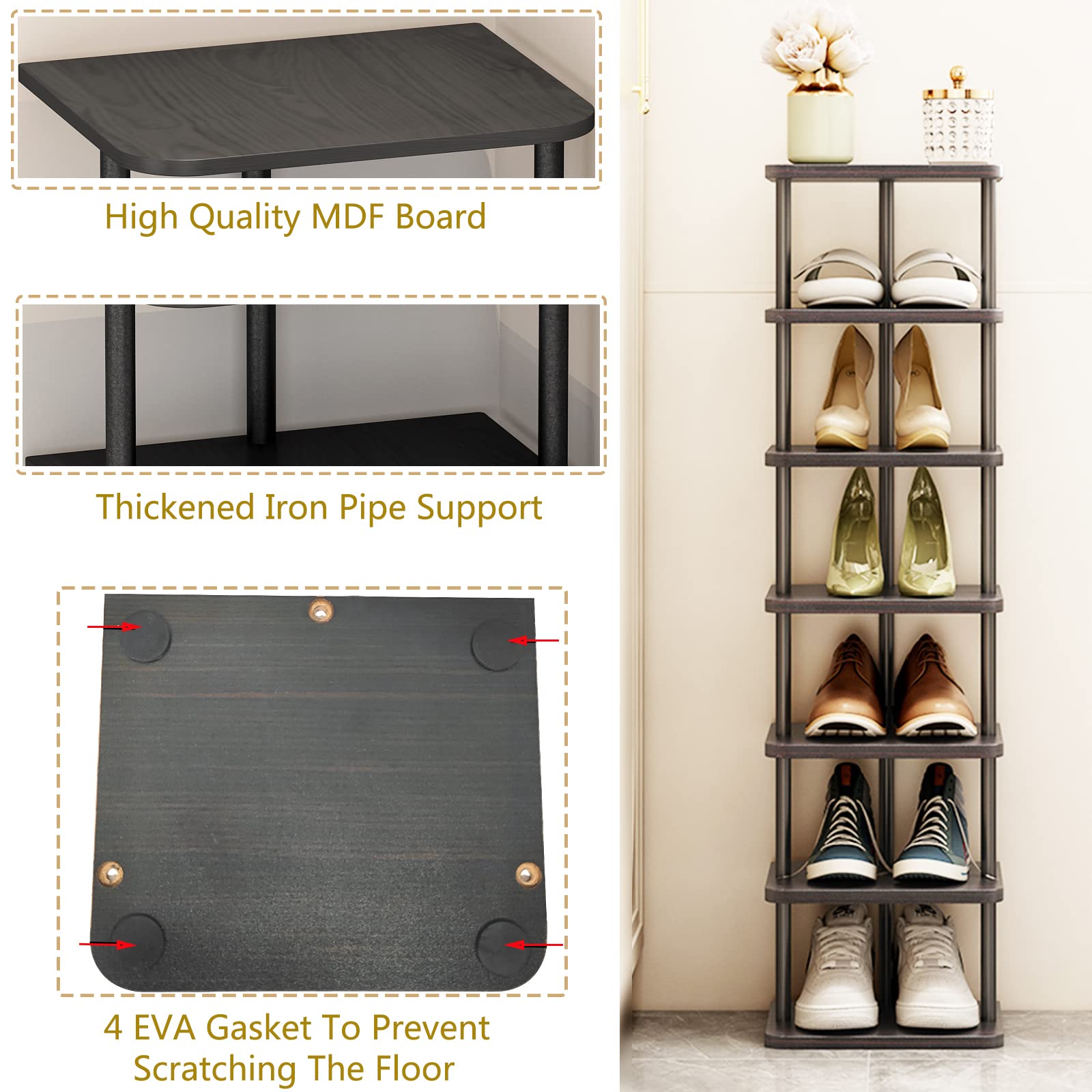 SORCEDAS 7-tier rack keeps entryways tidy and efficient.