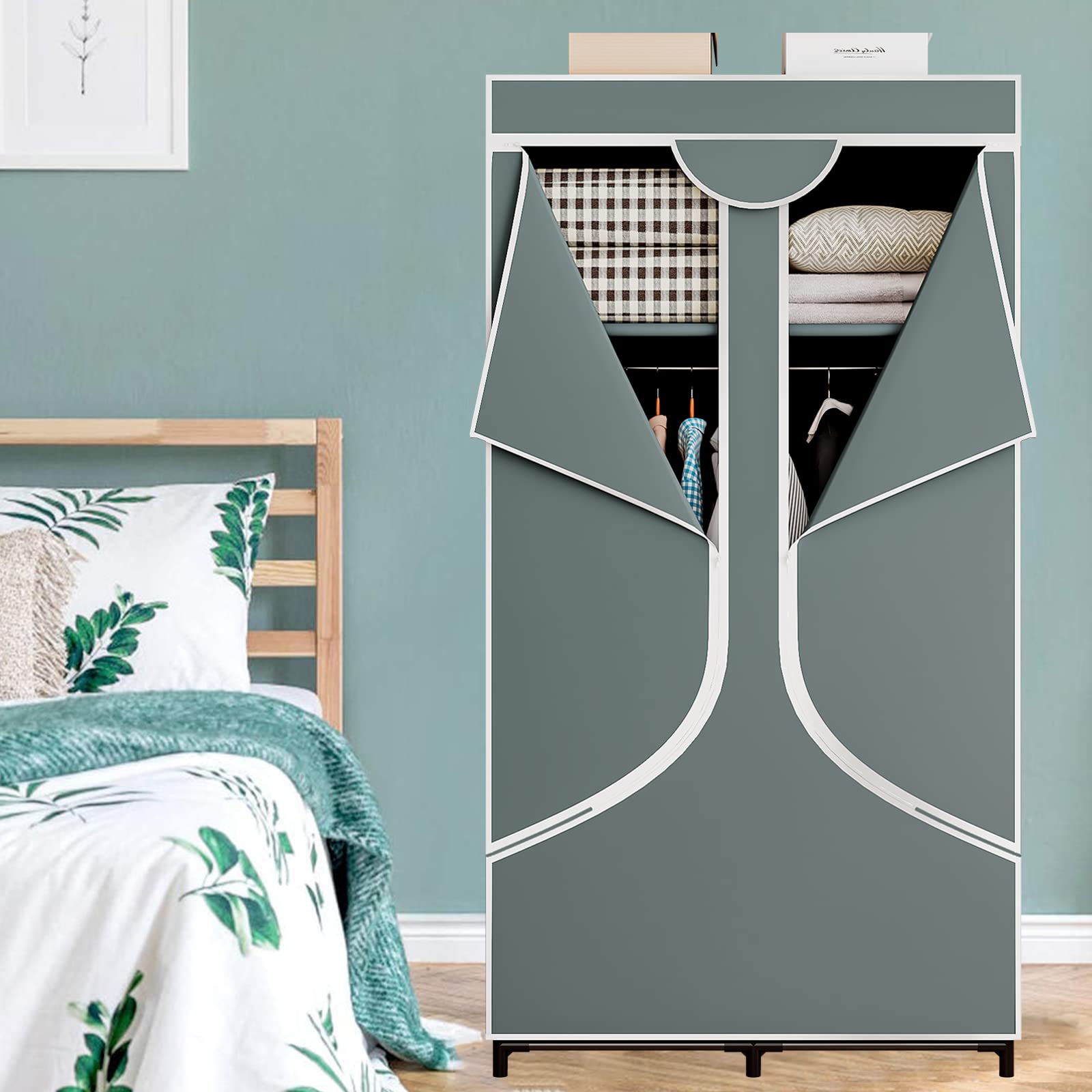 SORCEDAS portable wardrobe dust cover protects clothes from dust and dirt