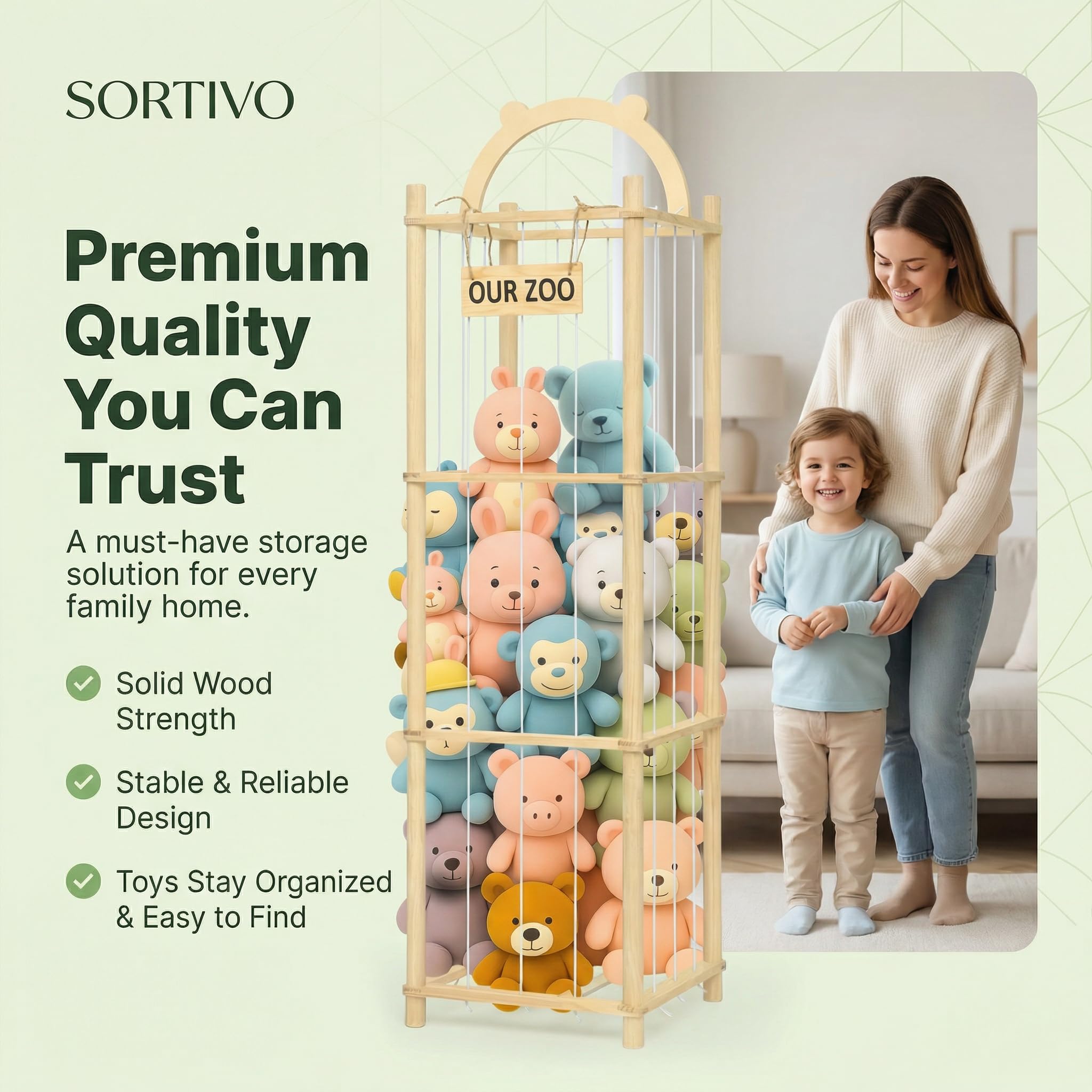Sortivo nursery storage solution keeps teddy bears within easy reach.
