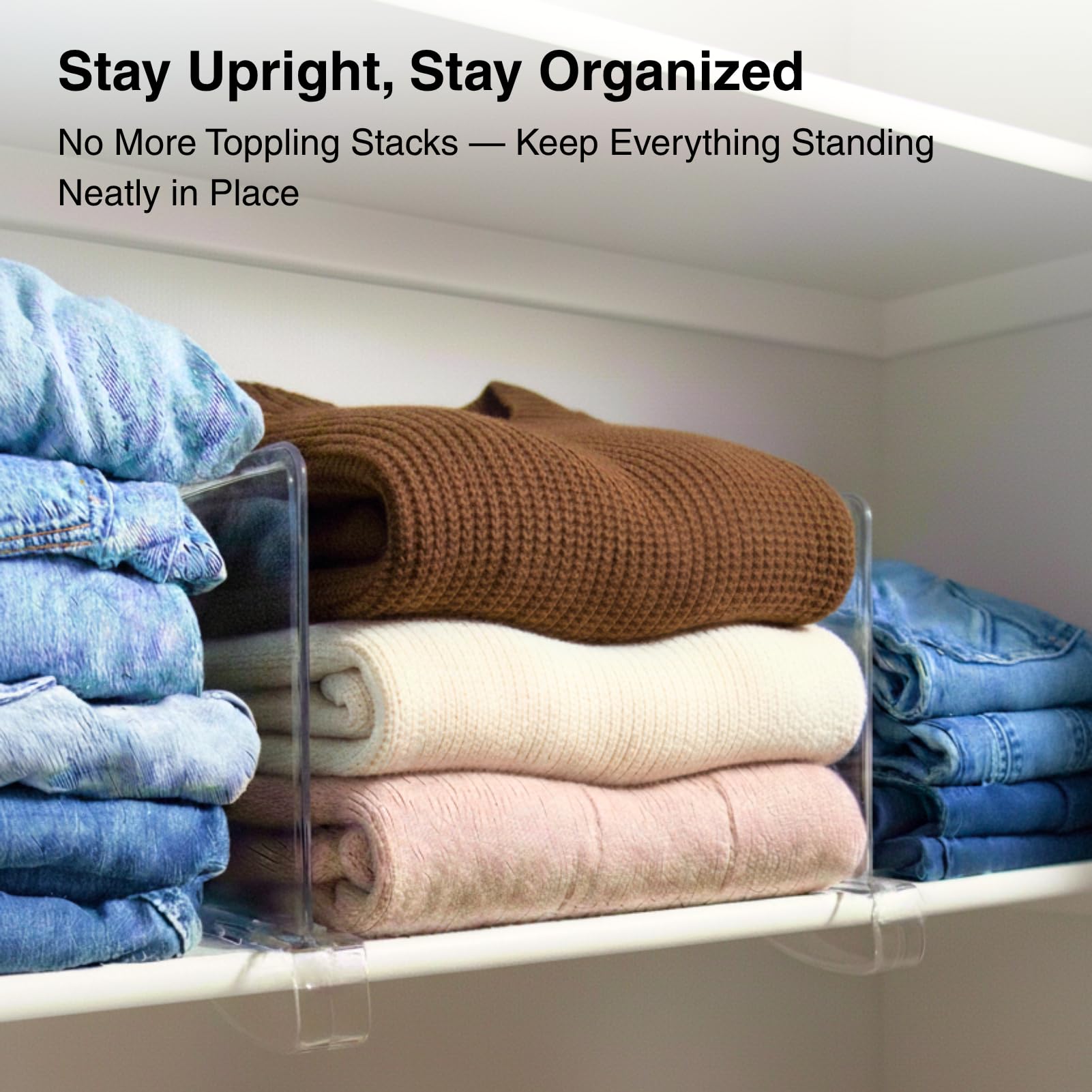 SortNStore acrylic bag storage keeps clutches neatly separated and easy to grab