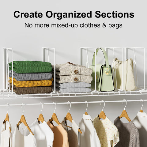 SortNStore adjustable shelf dividers fit wardrobe shelving