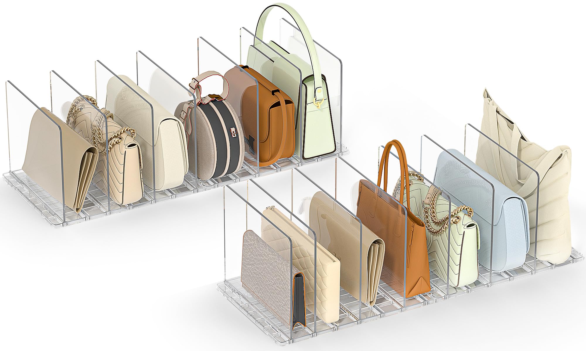 SortNStore bag organizer upright display keeps purses neat and accessible