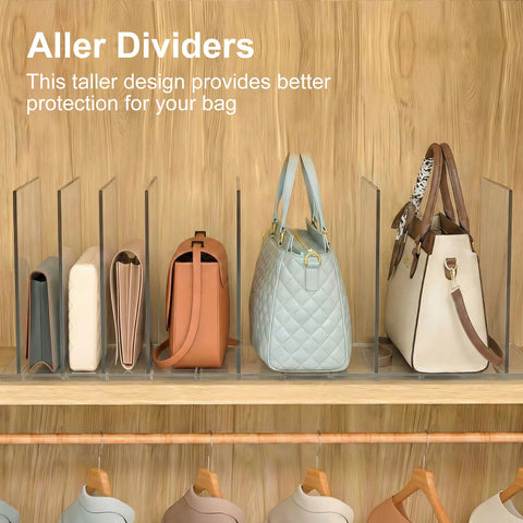 SortNStore-purse-dividers adjustable-shelves create tidy spaces for each bag