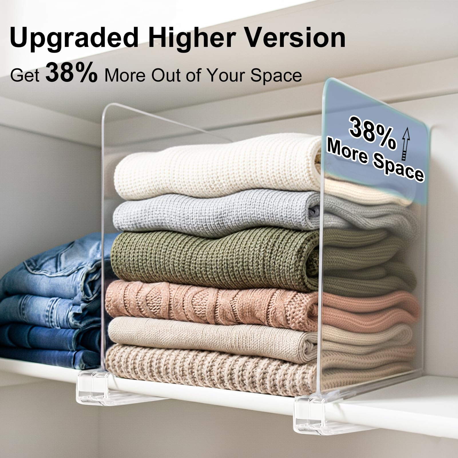SortNStore shelf dividers for large handbags keep purses upright and crease-free