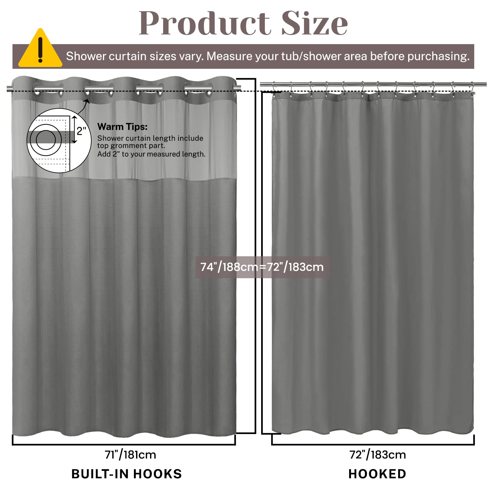 SORTTO grey fabric curtain enhances modern bathroom aesthetics