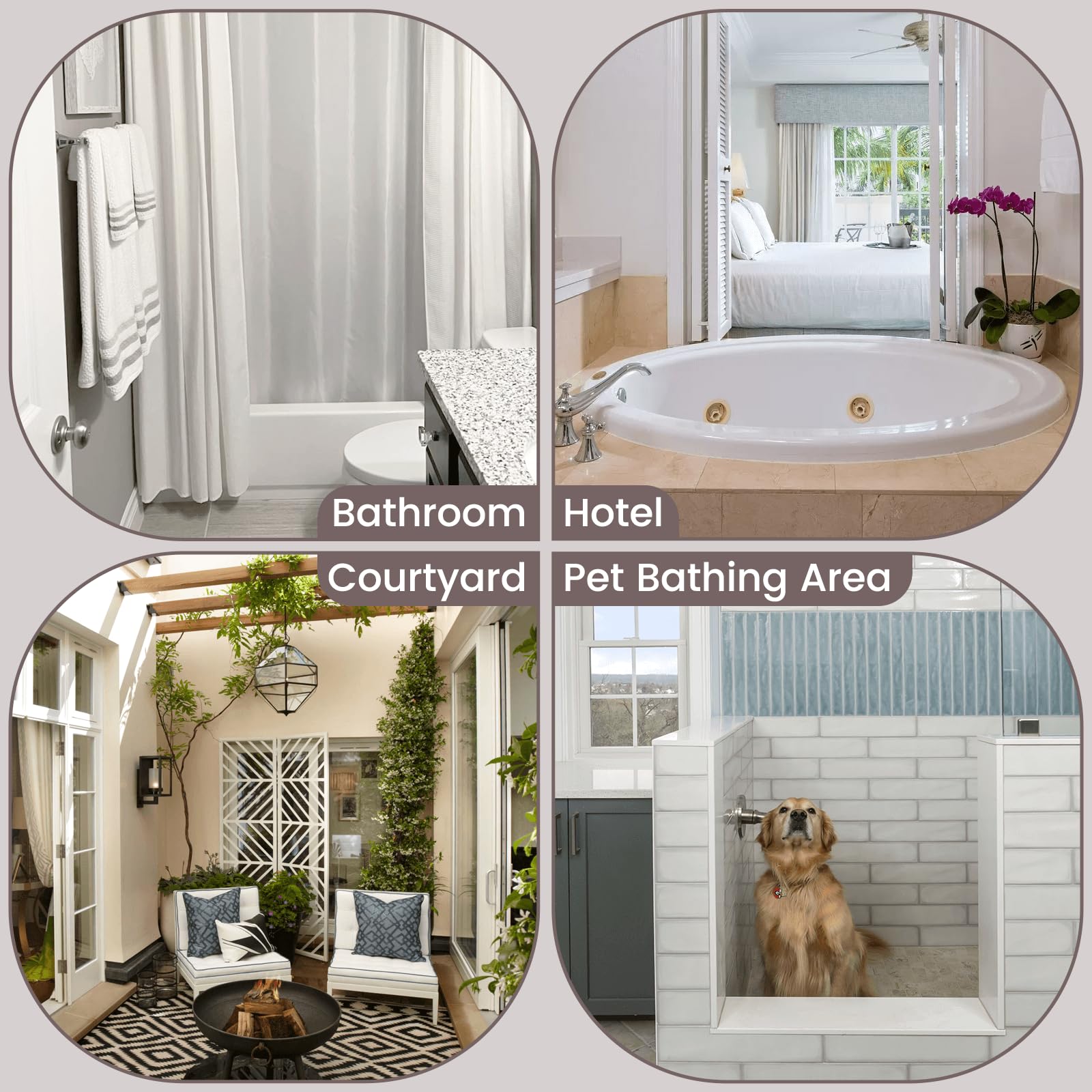 SORTTO 71x74 inch size fits standard baths with generous coverage