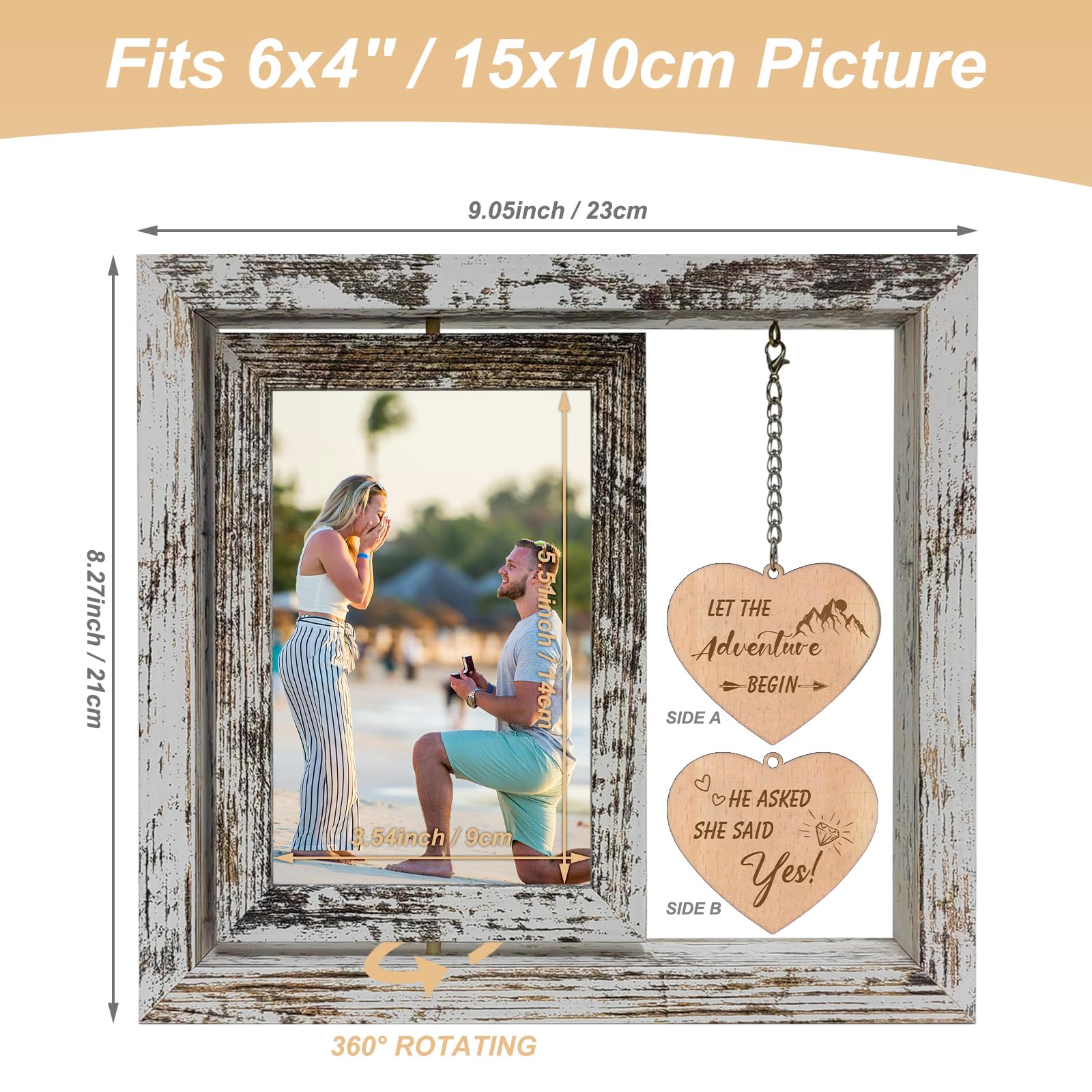Soruney Frame suits shelves and mantels, ideal for newly engaged celebrations.