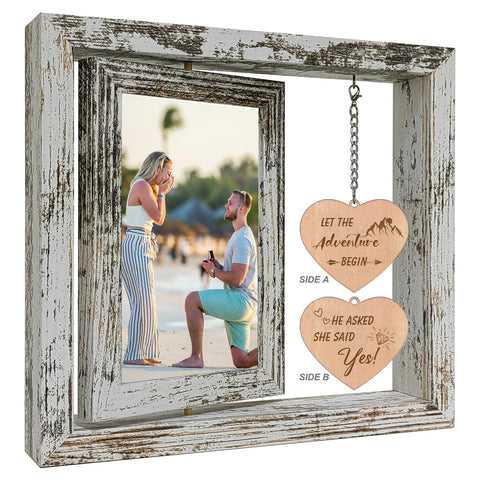 Soruney Let the Adventure Begin rotating frame displaying two photos back-to-back for lasting memories.