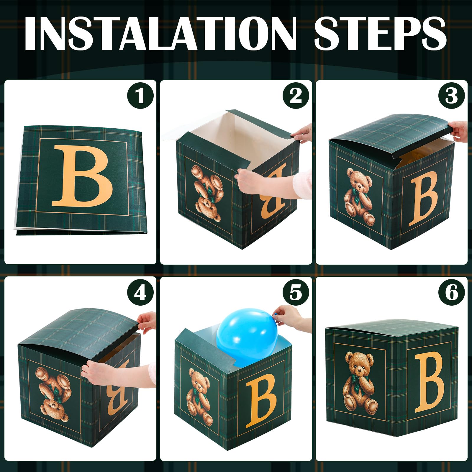 Sosation bear theme backdrop in green blue for photo moments