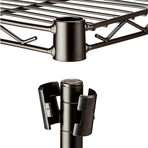 SoSo-BanTian1989 standing shelving unit anti-rust finish protects shelves in humid spaces.