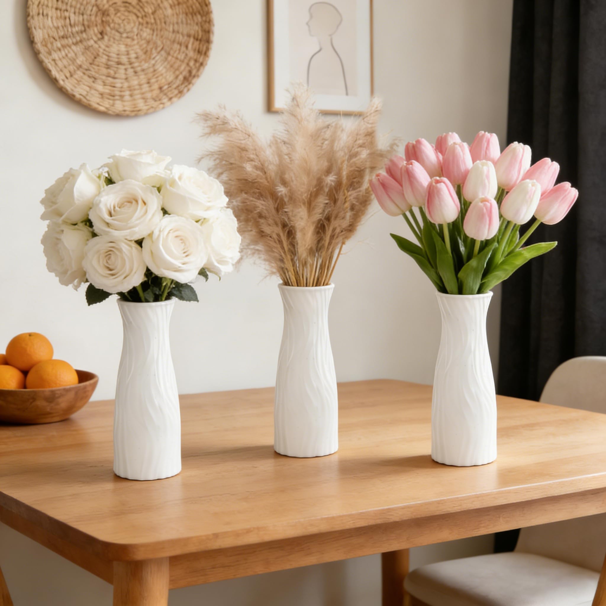 SOUJOY kid-friendly vase set minimizes breakage risk around children and pets.