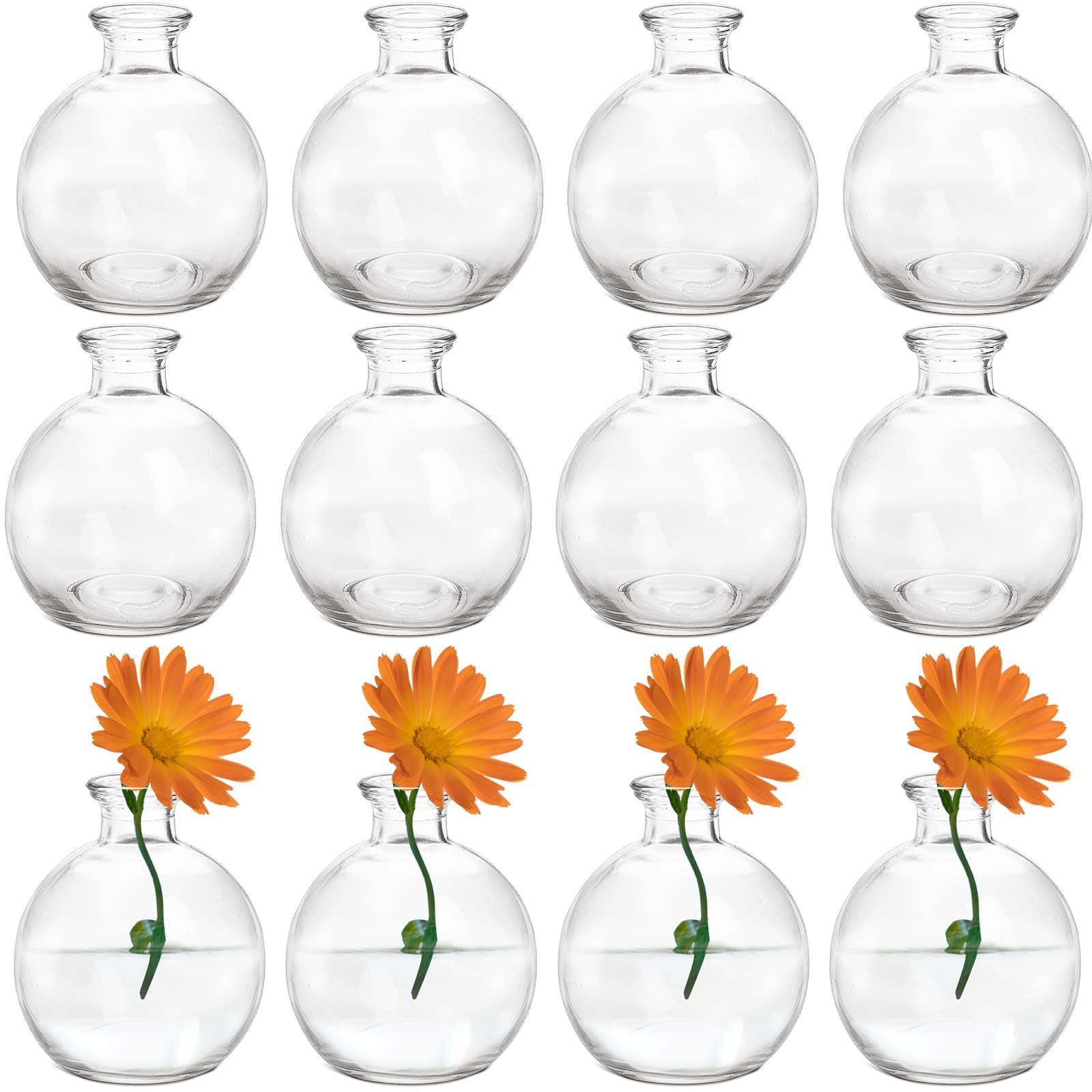 SOUJOY mini round glass bud vase, perfect for petite floral accents on any table