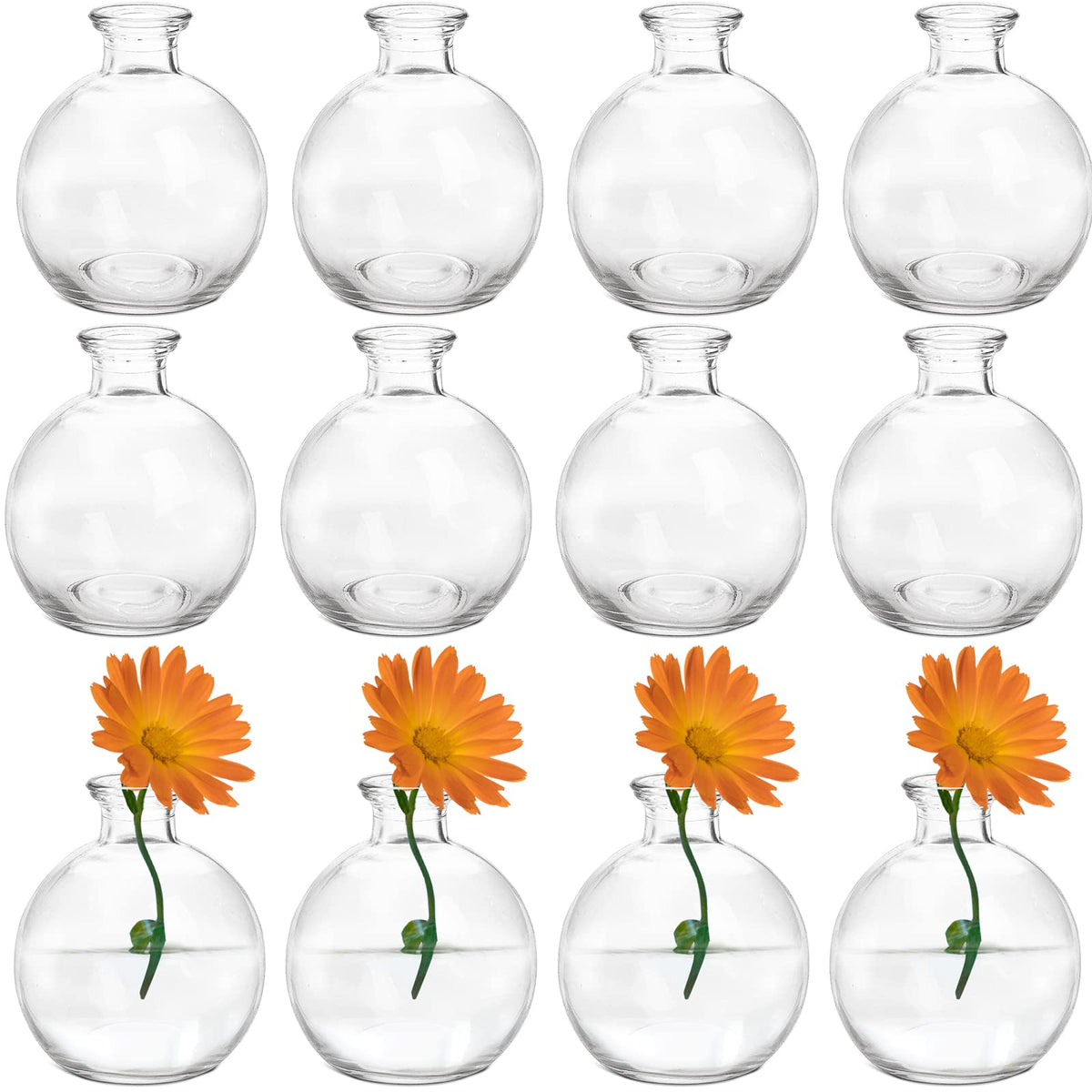 SOUJOY mini round glass bud vase, perfect for petite floral accents on any table