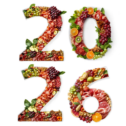 Soul & Lane 2026 charcuterie number in white, elegant centerpiece for celebrations.