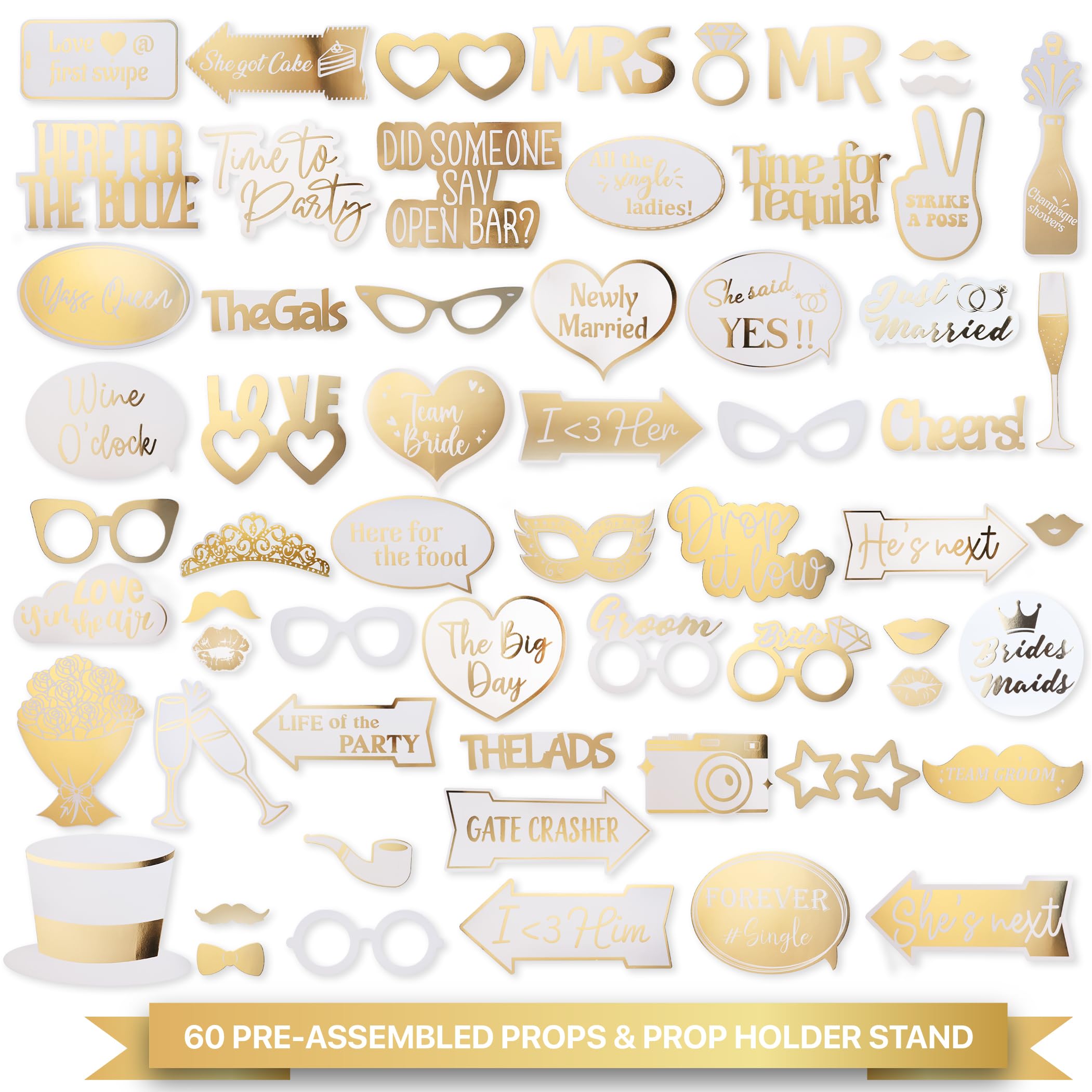 Soul Shift 60pc photo booth props create playful share-worthy snaps.