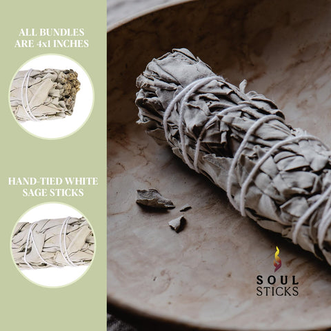 Soul Sticks 12-pack organic California white sage for home cleansing and energy refresh.