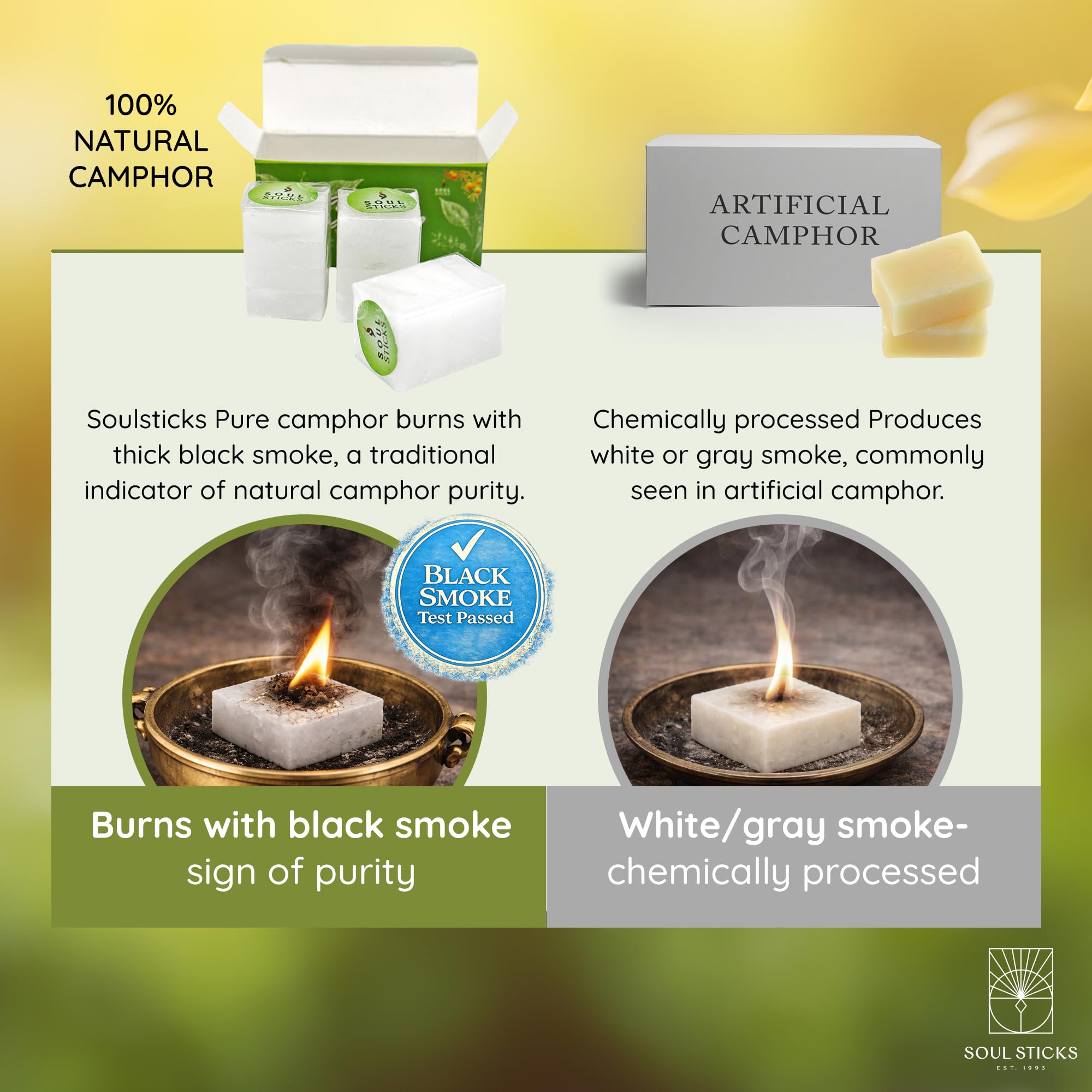 Soul Sticks camphor blocks diffuser-use scene with fragrant aroma.