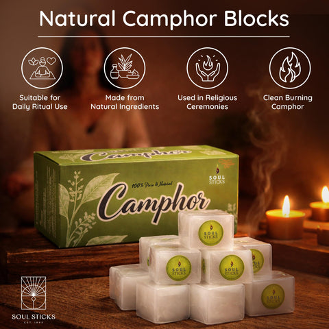 Soul Sticks camphor tablets aroma diffusion close-up highlighting a clean scent.