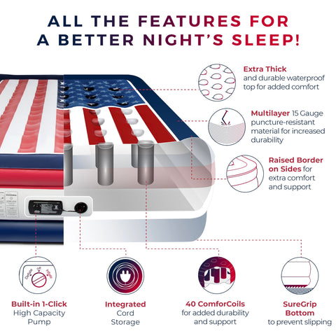 SoundAsleep Dream Series built-in pump enables quick setup at home or camp.