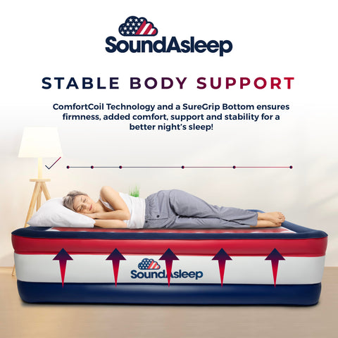SoundAsleep Dream Series inflates in under four minutes for fast, effortless setup.