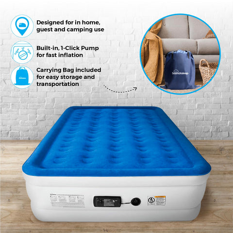 SoundAsleep Dream Series queen size inflates rapidly for guests or camping