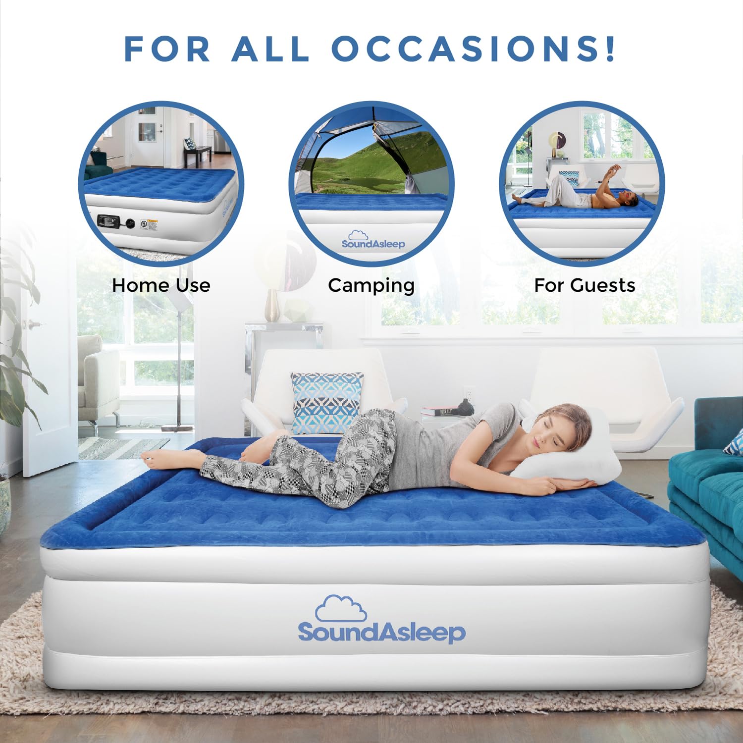 SoundAsleep Dream Series waterproof flocked top for a soft sleeping surface.