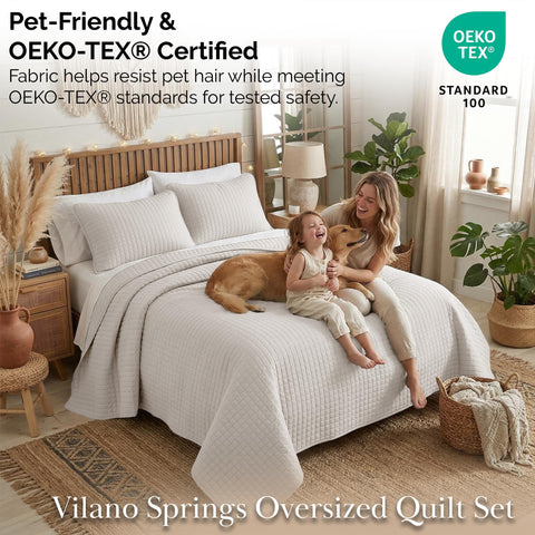 Southshore Fine Living all-season bedspread layered with sheets for versatility.