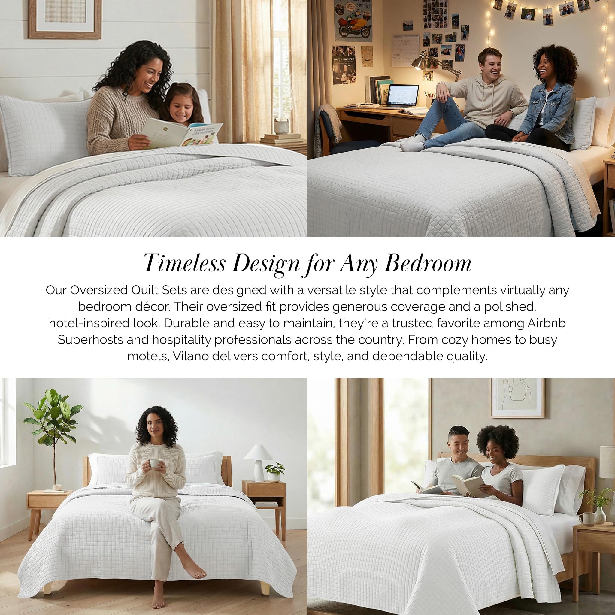 Southshore Fine Living microfiber fabric feels soft to the touch on a king quilt.