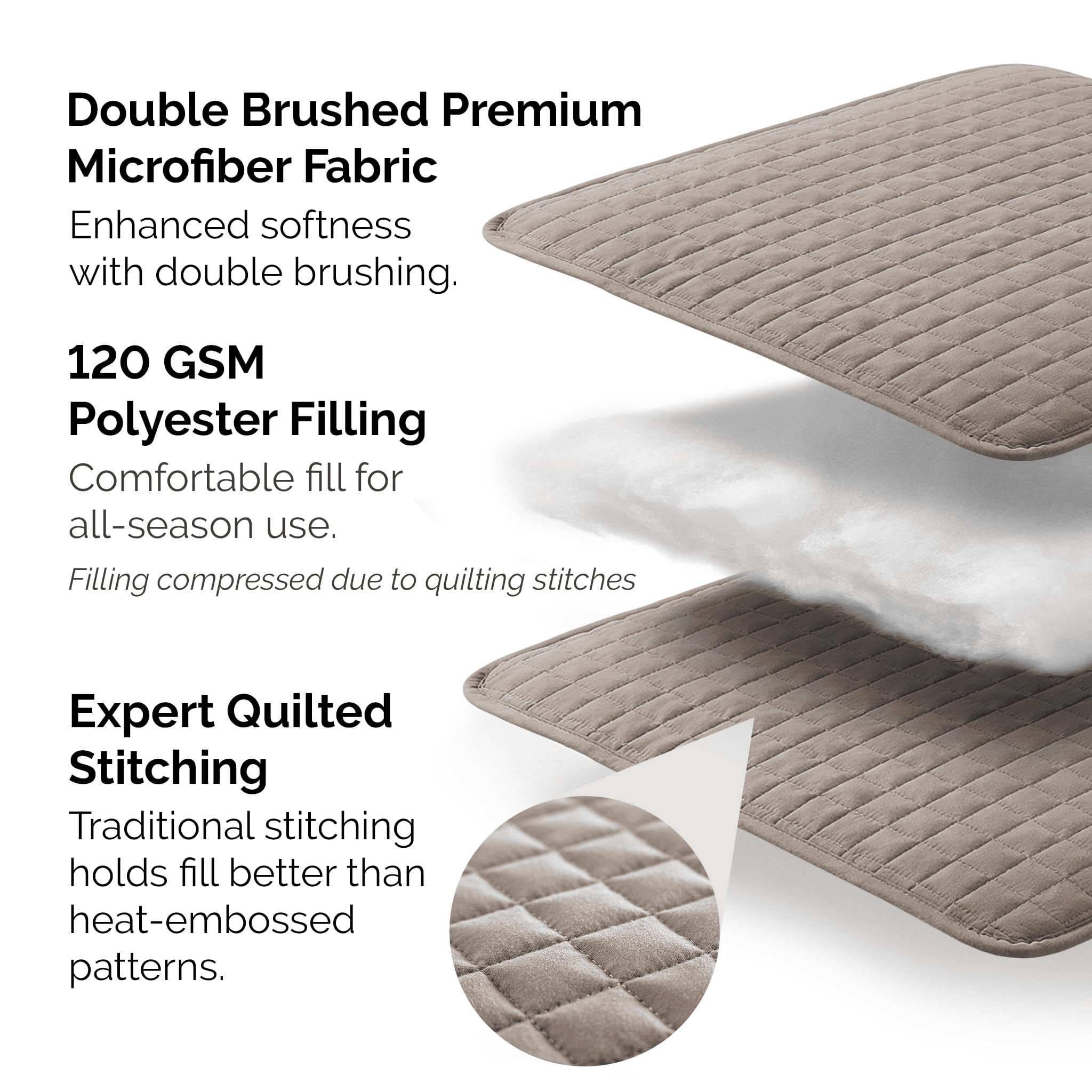 Southshore Fine Living king quilt close-up stitching demonstrates durability.