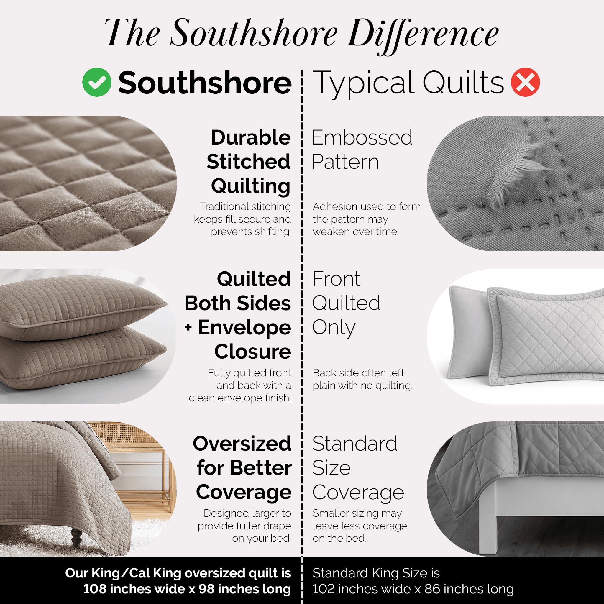 Southshore Fine Living two shams with the quilt for a complete look.