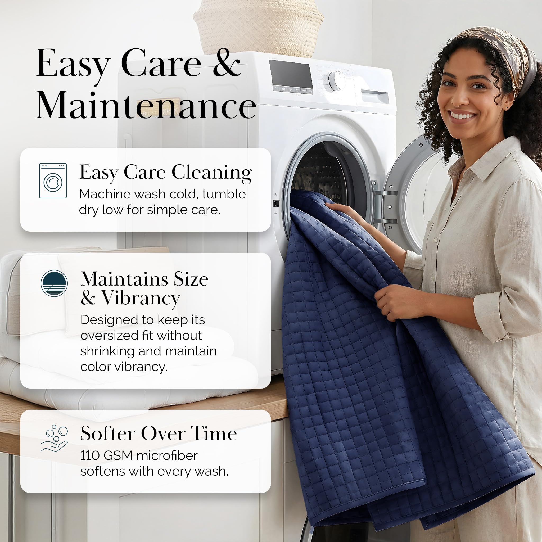 Southshore non-shrink microfiber maintains generous coverage after washing