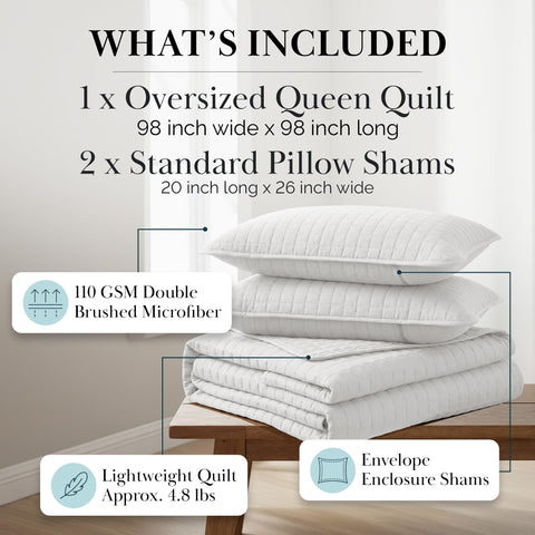 Southshore queen quilt shams complete the set for a polished look.
